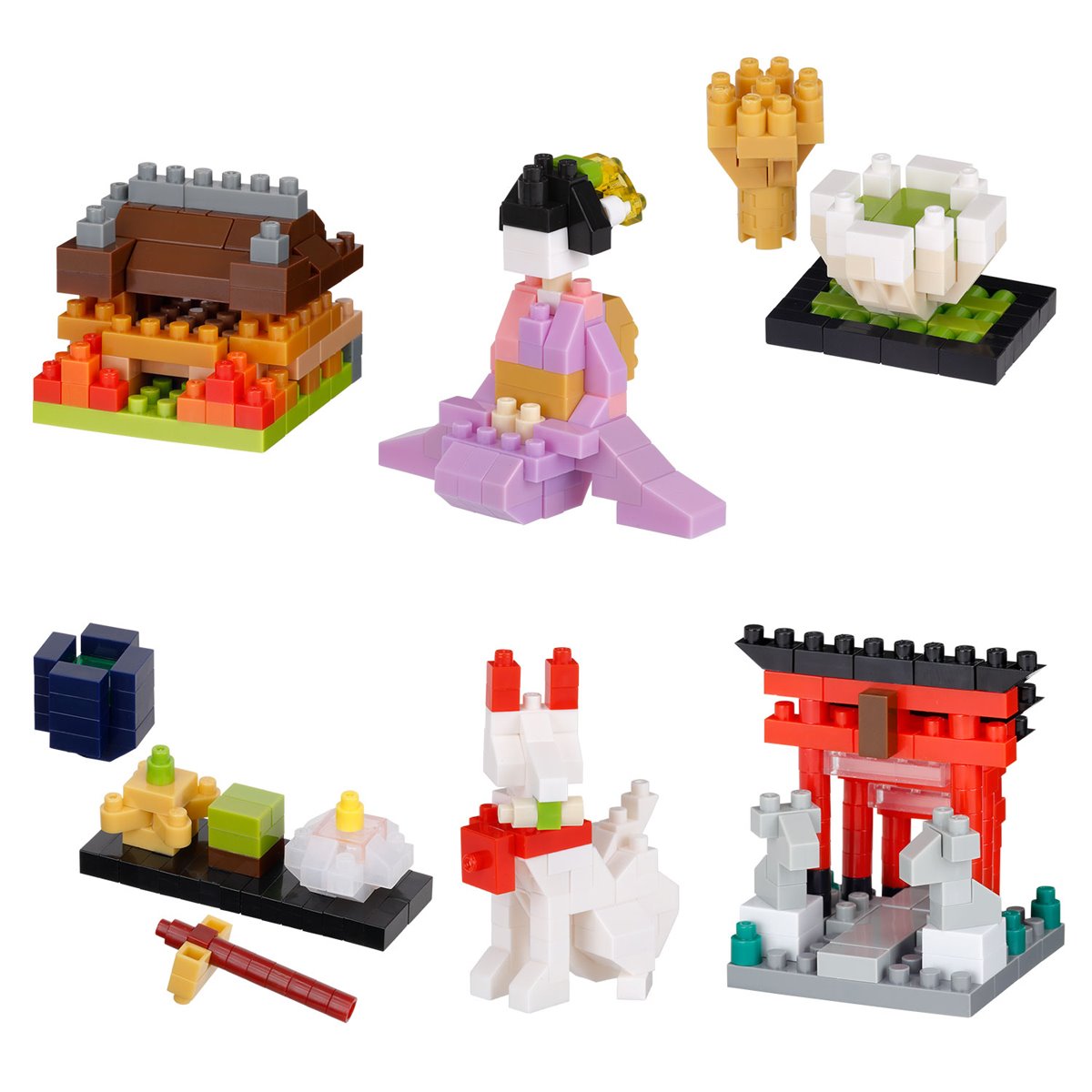 Culture Japan Assortment 3 Nanoblock Mininano Series Constructible Figure Blind Box Case of 6