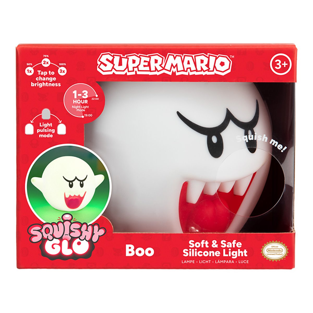 Super Mario Bros. Boo SquishlyGlo Silicone Rechargeable Light