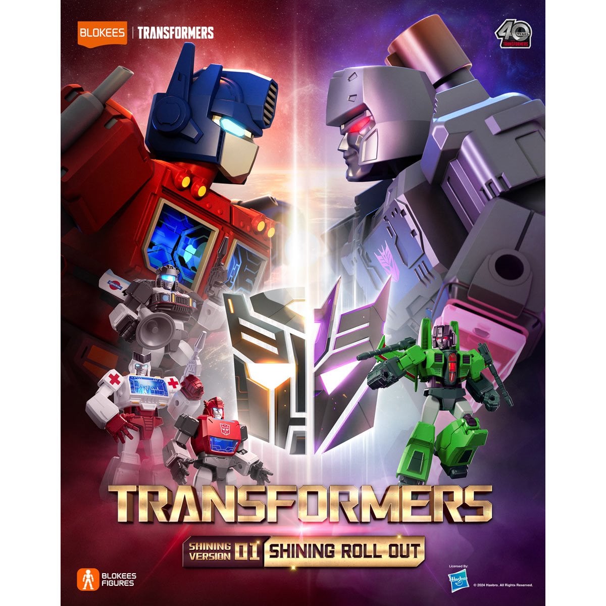 Transformers Shining Version 1 Shining Roll Out Blokees Mini Model Kit Case of 6