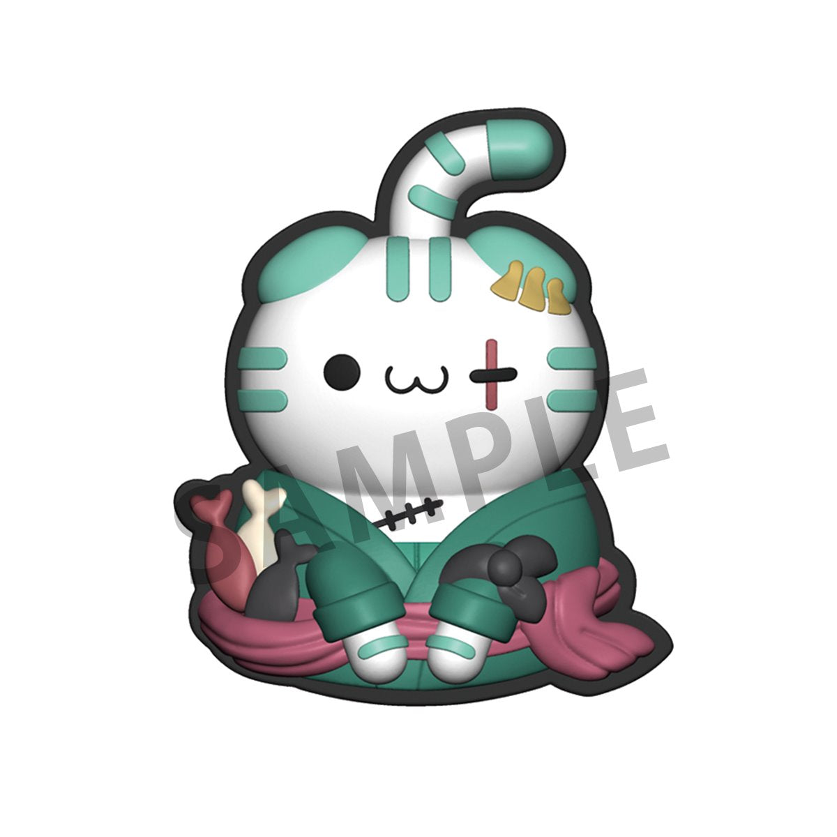 One Piece Nyan Piece Nyan! Mega Cat Project Rubber Clip Set