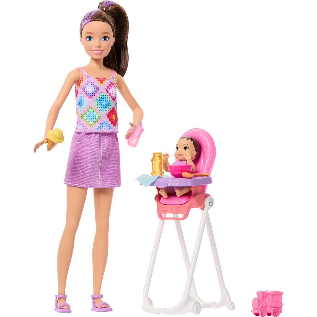Barbie Family & Friends Playset and Doll Case of 3