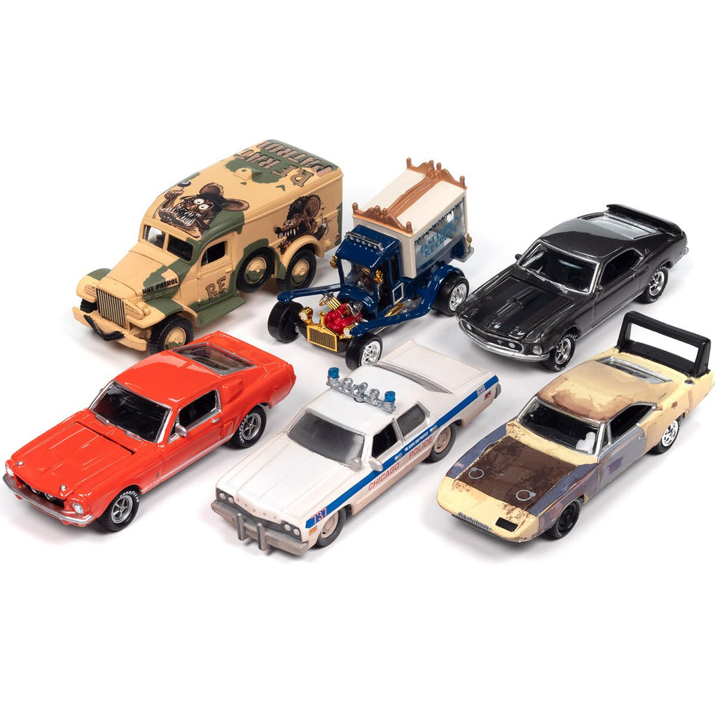 Johnny Lightning Pop Culture 2024 R2 1:64 Scale Die-Cast Metal Vehicle Case of 6