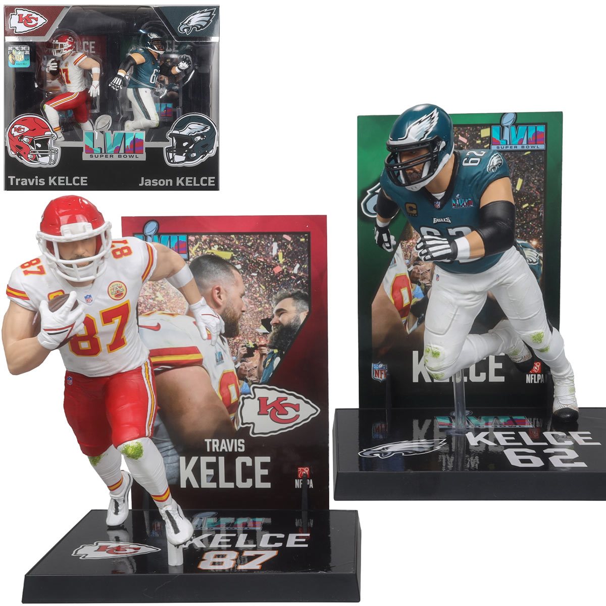 NFL SportsPicks 2024 Travis Kelce and Jason Kelce 7-Inch Scale Posed Figure 2-Pack