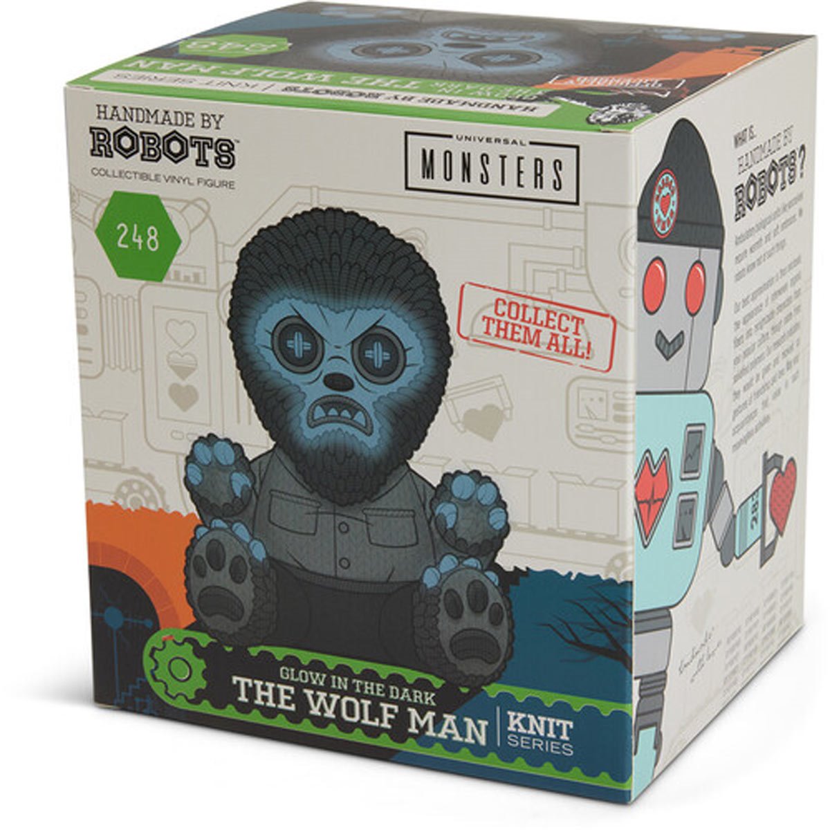 Universal Monsters The Wolf Man #248 Limited Edition Glow-in-the-Dark Handmade By Robots Vinyl Figure