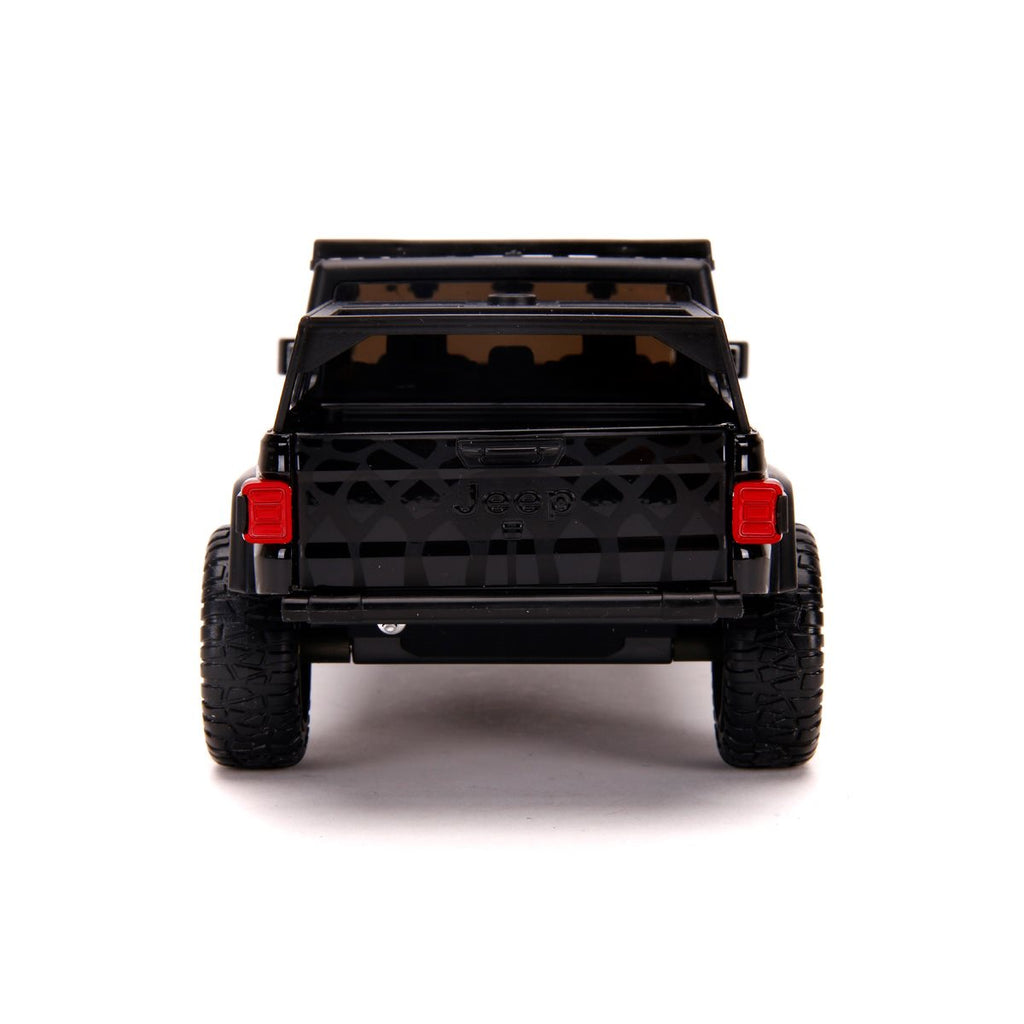 Just Trucks 2020 Jeep Gladiator Black 1:24 Scale Die-Cast Metal Vehicle with Tire Rack