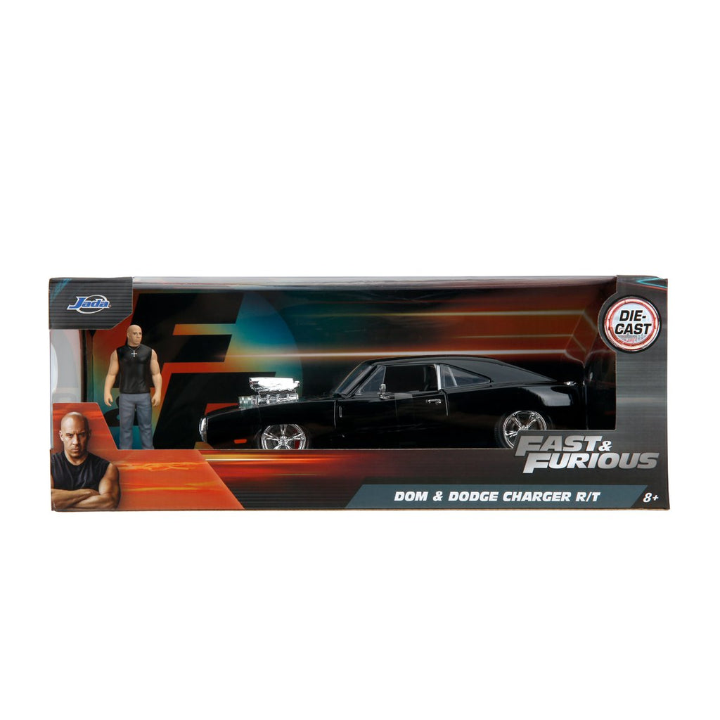 Hollywood Rides Fast and the Furious Dodge Charger R/T 1:24 Scale Die-Cast Metal Vehicle with Dom Figure
