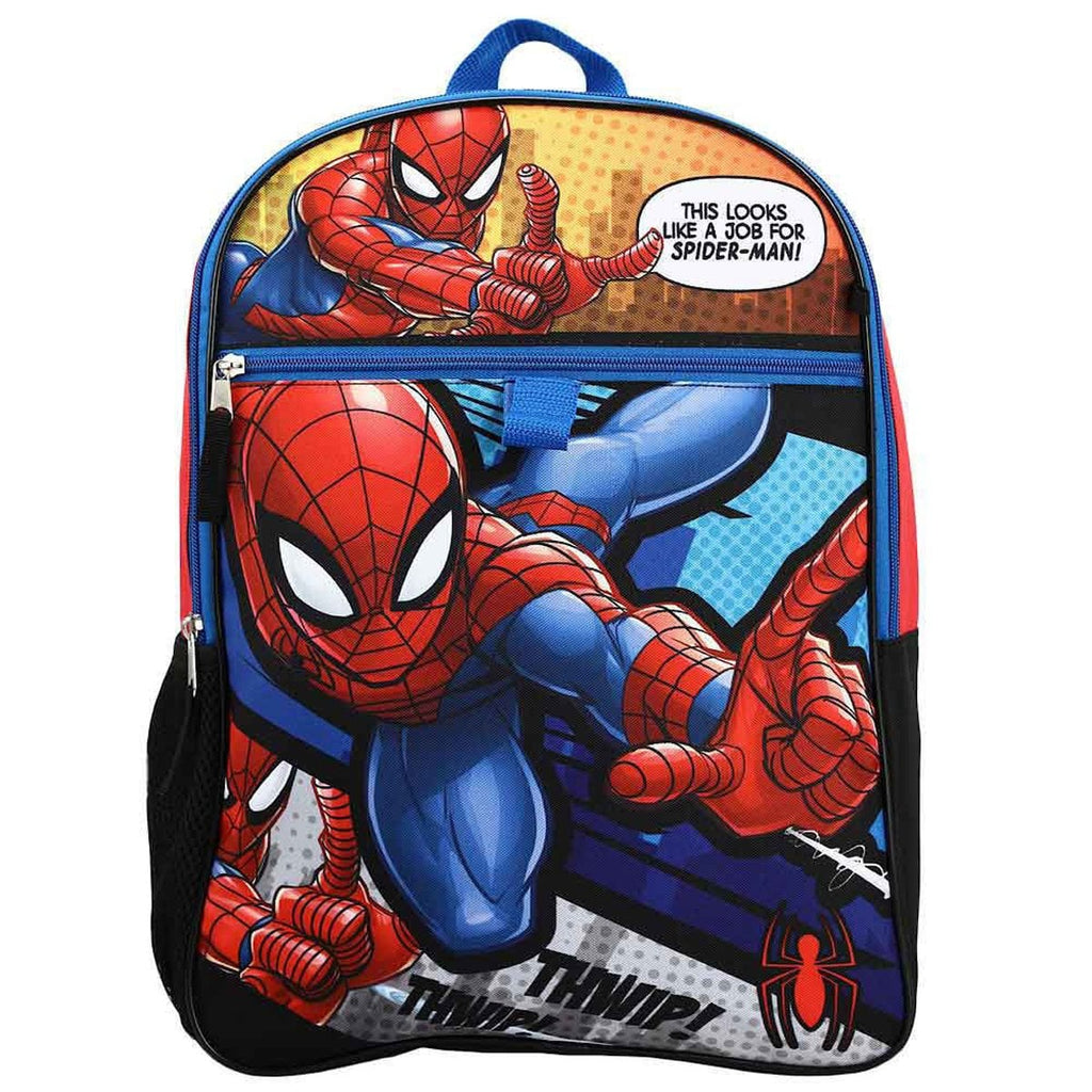 Marvel Spider-Man Comic Book Youth Backpack 6-Piece Set