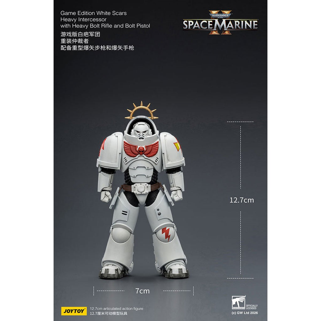 Joy Toy Warhammer 40,000 Space Marines Game Edition White Scars Intercessor Bolt Rifle & Pistol 1:18 Scale Action Figure