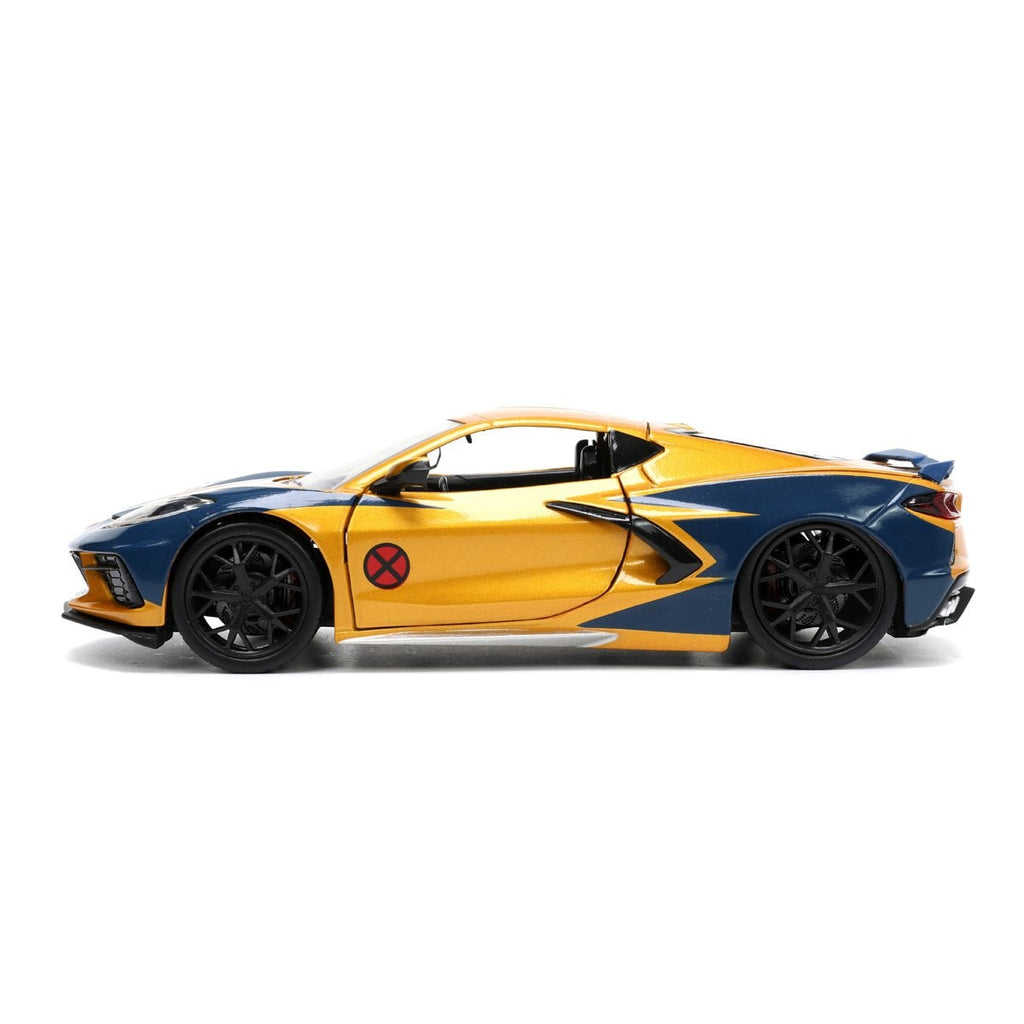 X-Men 2020 Chevrolet Corvette Stingray 1:24 Scale Die-Cast Metal Vehicle with Wolverine Figure