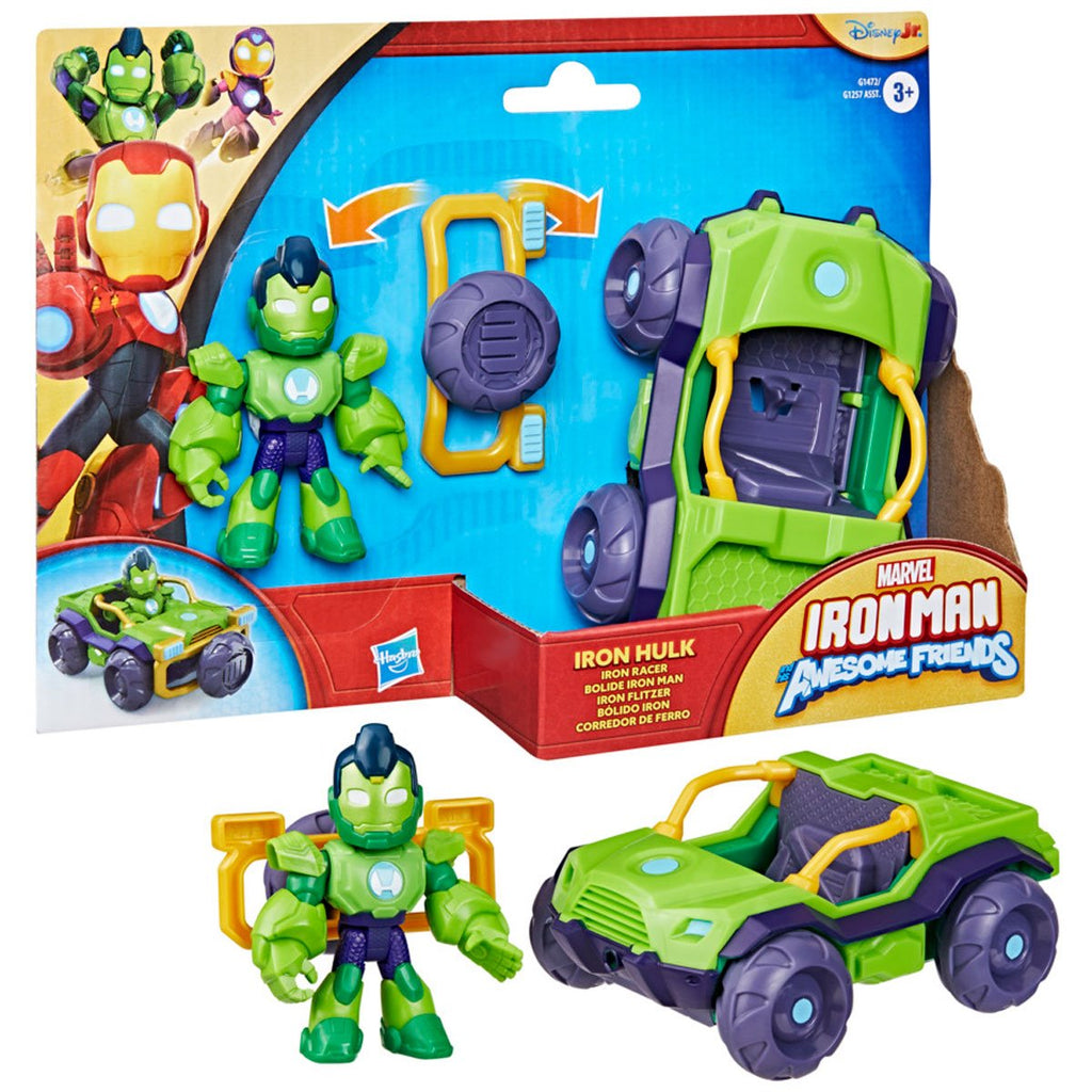 Iron Man and his Awesome Friends Iron Hulk Iron Racer Action Figure & Toy Vehicle