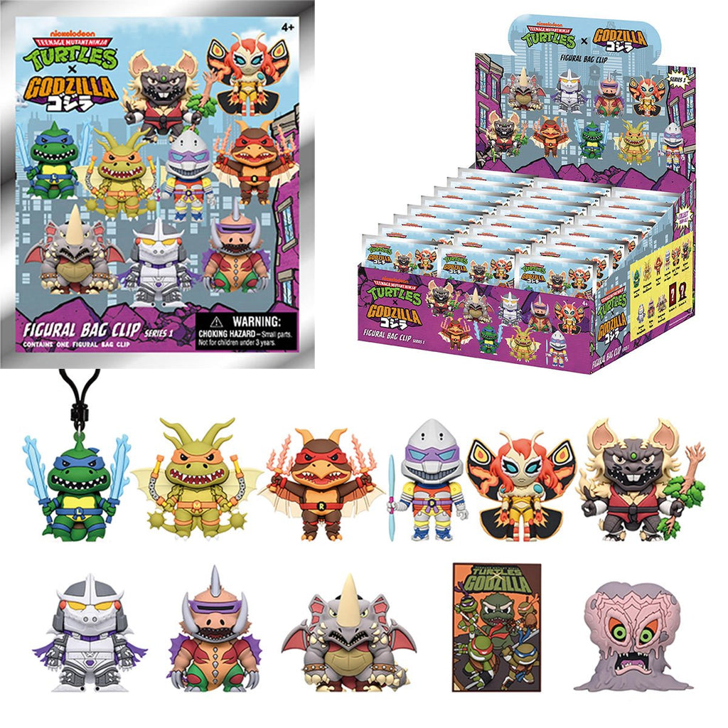 Teenage Mutant Ninja Turtles x Godzilla 3D Foam Bag Clip Random 6-Pack