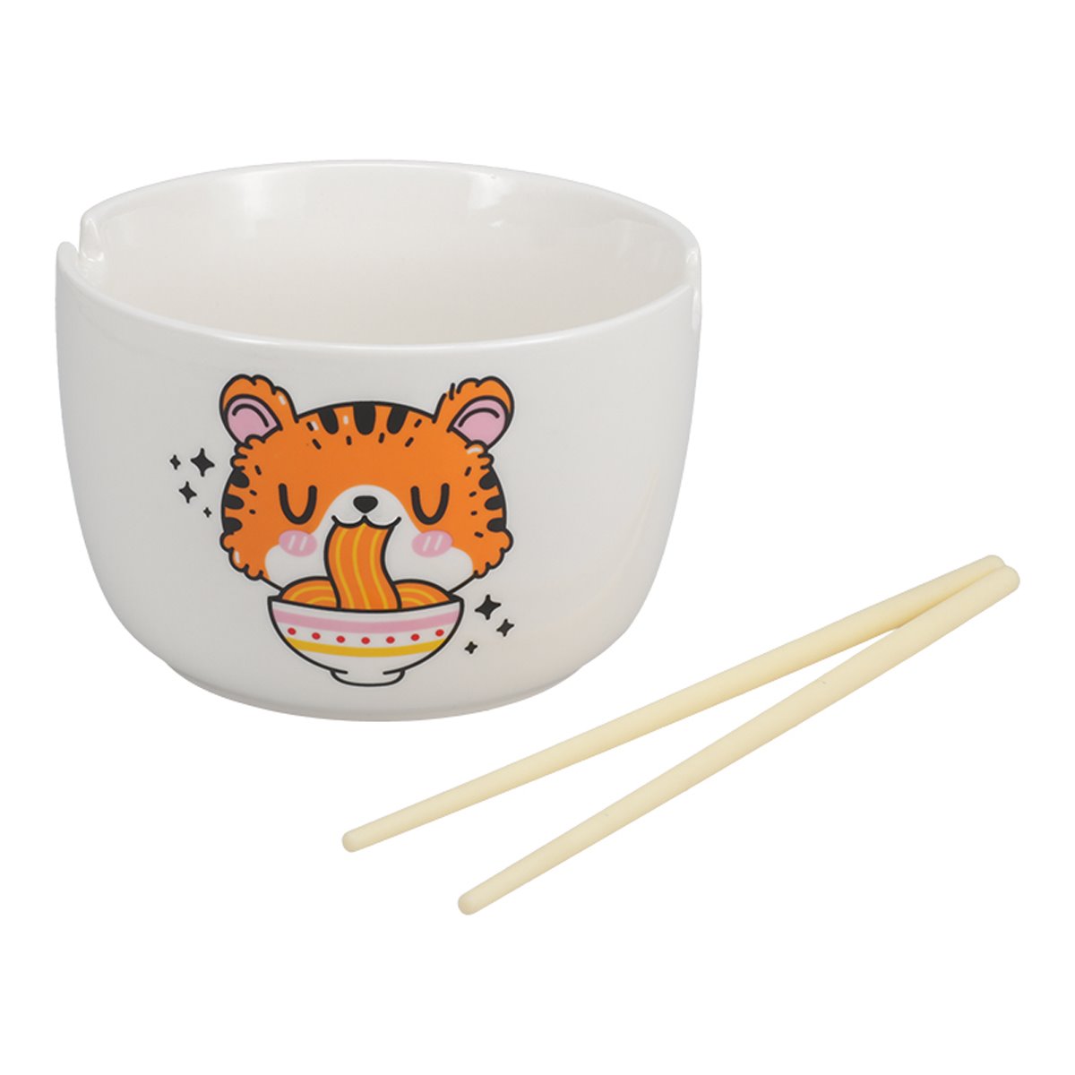 Ramen Tiger Bowl With ChopSticks