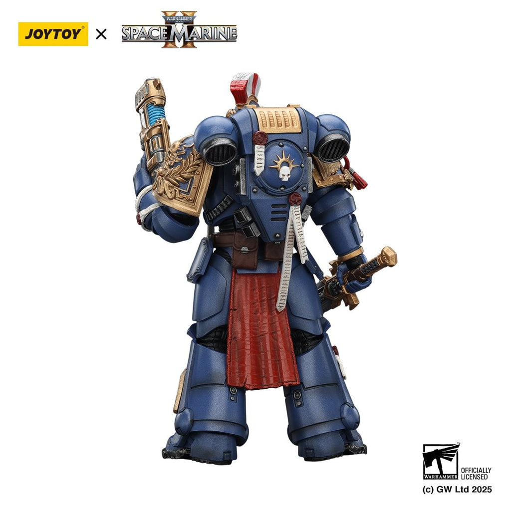 Joy Toy Warhammer Space Marine Ultramarine Relic Primus Armour Plasma Pistol and Combat Blade 1:18 Scale Action Figure