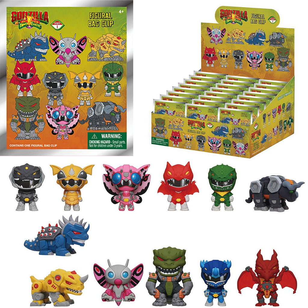 Godzilla vs. Mighty Morphin Power Rangers 3D Foam Bag Clip Random 6-Pack