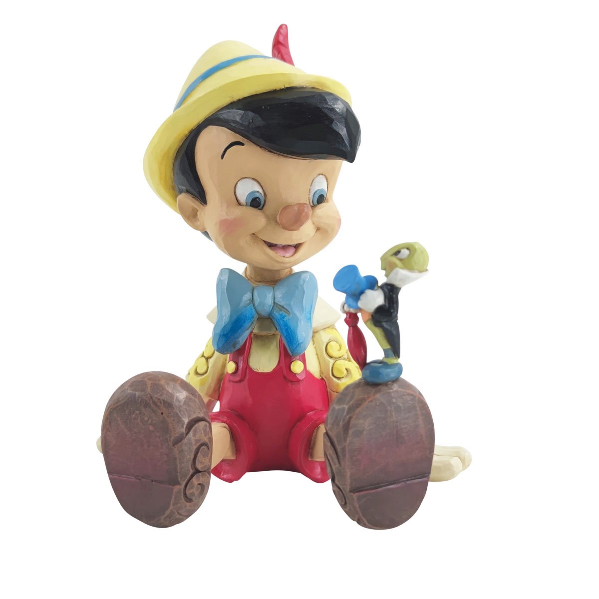 Disney Traditions Pinocchio and Jiminy Cricket Sitting by Jim Shore Statue