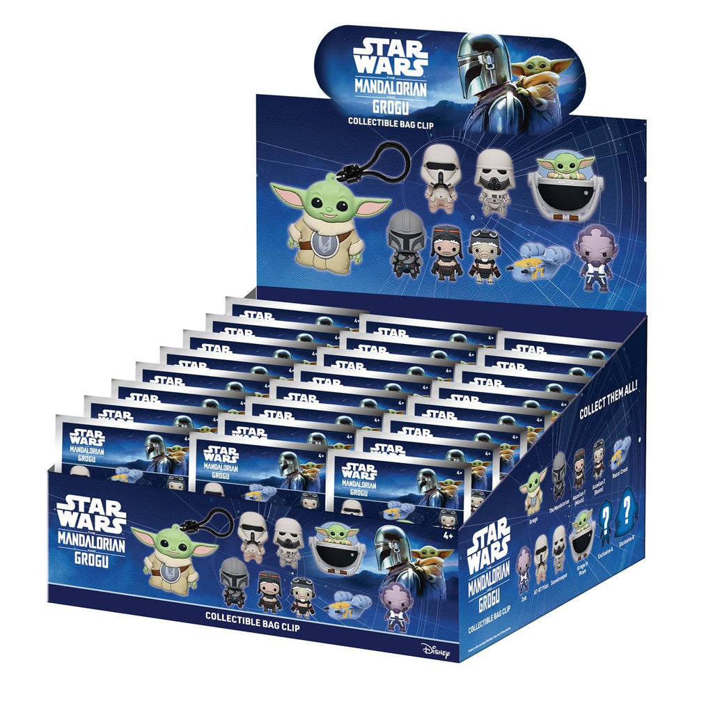 Star Wars: The Mandalorian & Grogu Movie 3D Foam Bag Clip Display Case of 24