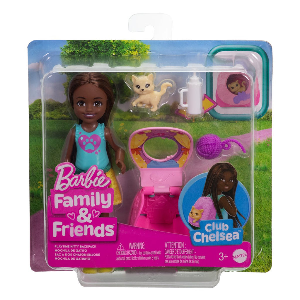 Barbie Family and Friends Club Chelsea Kitty Backpack Doll