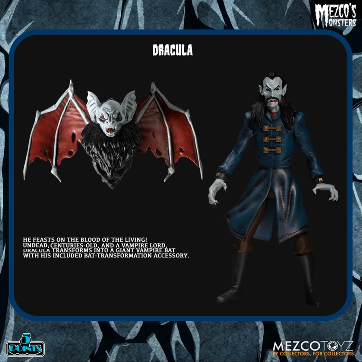 Mezco's Monsters Tower of Fear 5 Points Action Figures Deluxe Playset