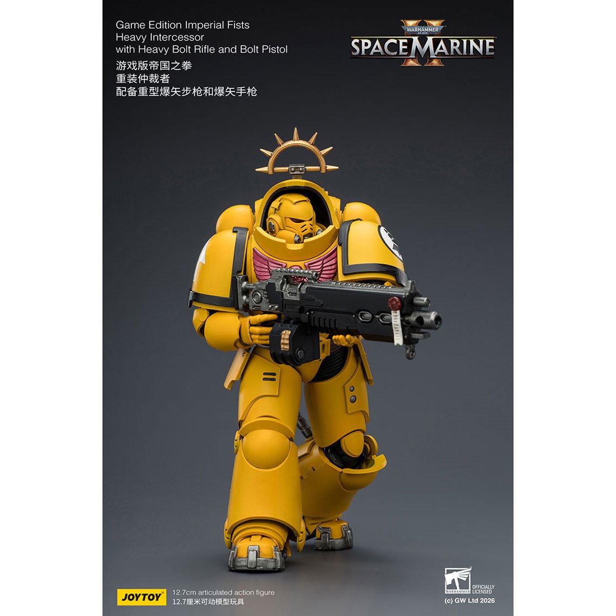Joy Toy Warhammer 40,000 Space Marines Game Edition Imperial Fists Intercessor Rifle & Pistol 1:18 Scale Action Figure