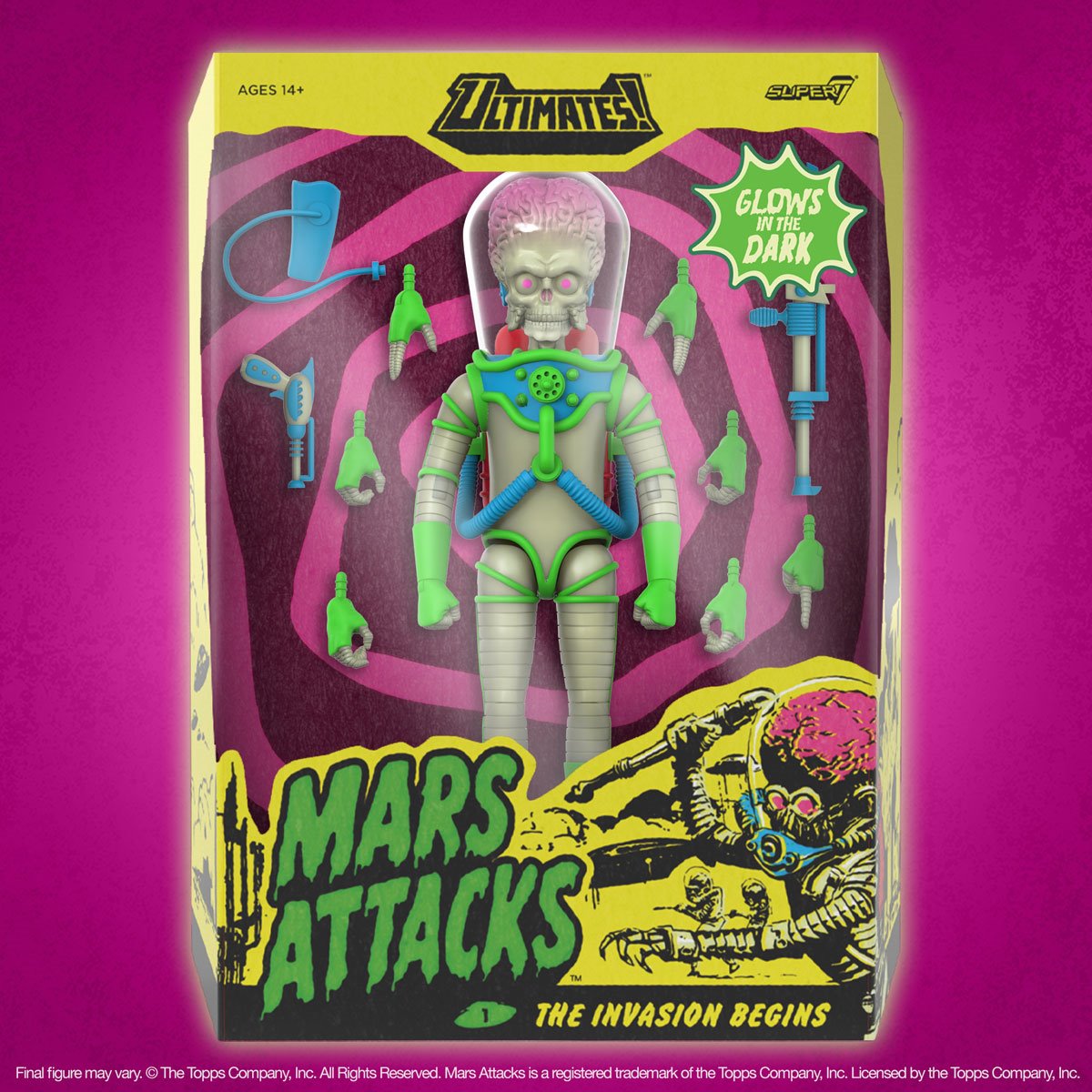 Mars Attacks! Ultimates Martian (Invasion Begins Glow-in-the-Dark) 7-Inch Scale Action Figure