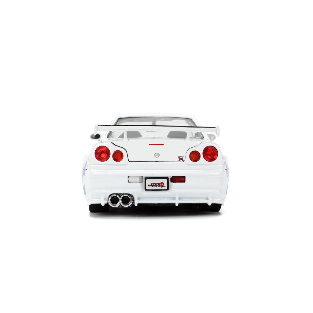 JDM Tuners 2002 Nissan Skyline GT-R R34 Glossy White 1:24 Scale Die-Cast Metal Vehicle