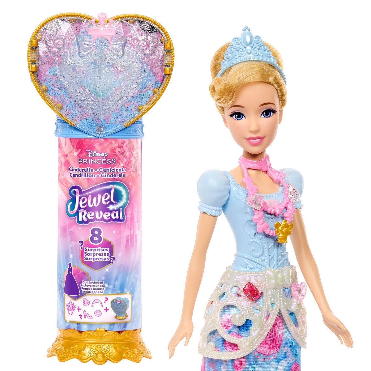 Disney Princess Jewel Reveal Fashion Doll Case of 3