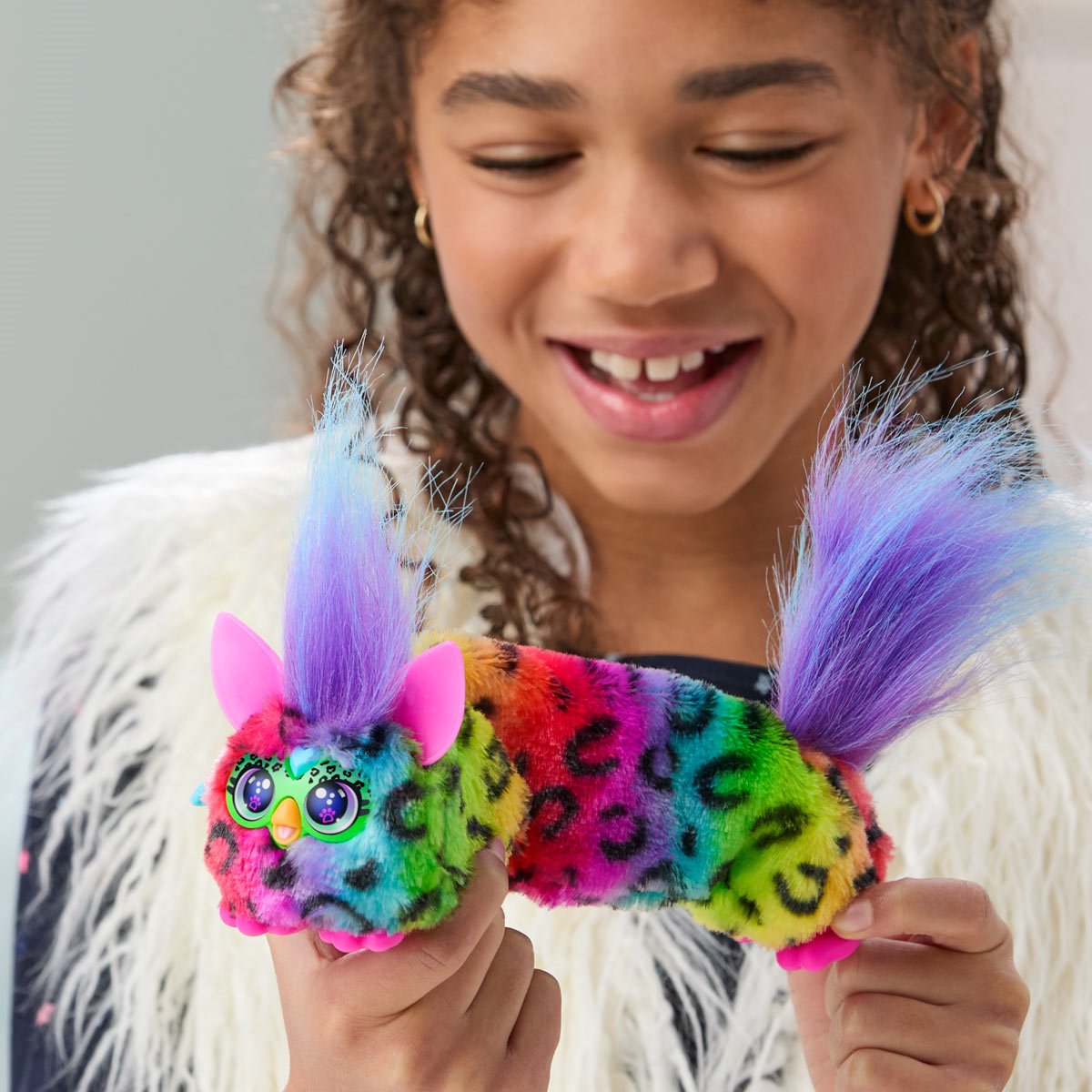 Furby DJ Furblets Rain-Bow-Kat Mini Electronic Plush Toy