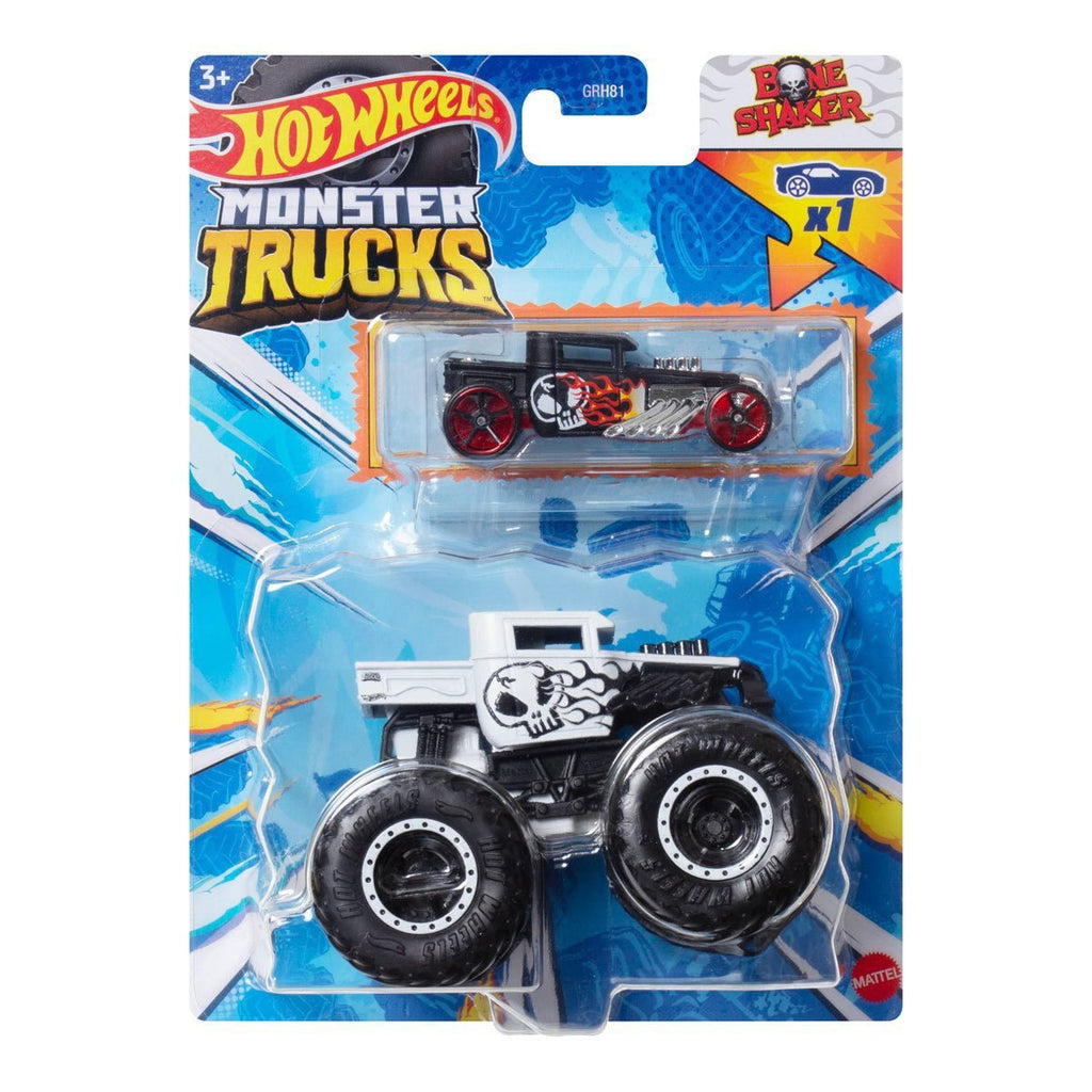 Hot Wheels Monster Truck Plus Car 1:64 Scale Vehicle 2-Pack 2024 Mix 2 Case of 8