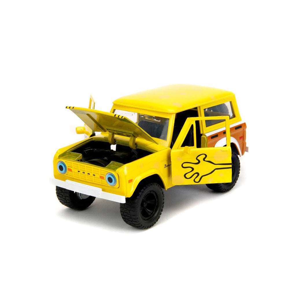 SpongeBob SquarePants 1972 Ford Bronco 1:24 Scale Die-Cast Metal Vehicle with Figure