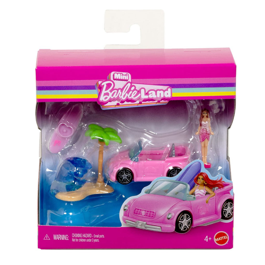 Mini BarbieLand Doll and Vehicle Playset Display Case of 8