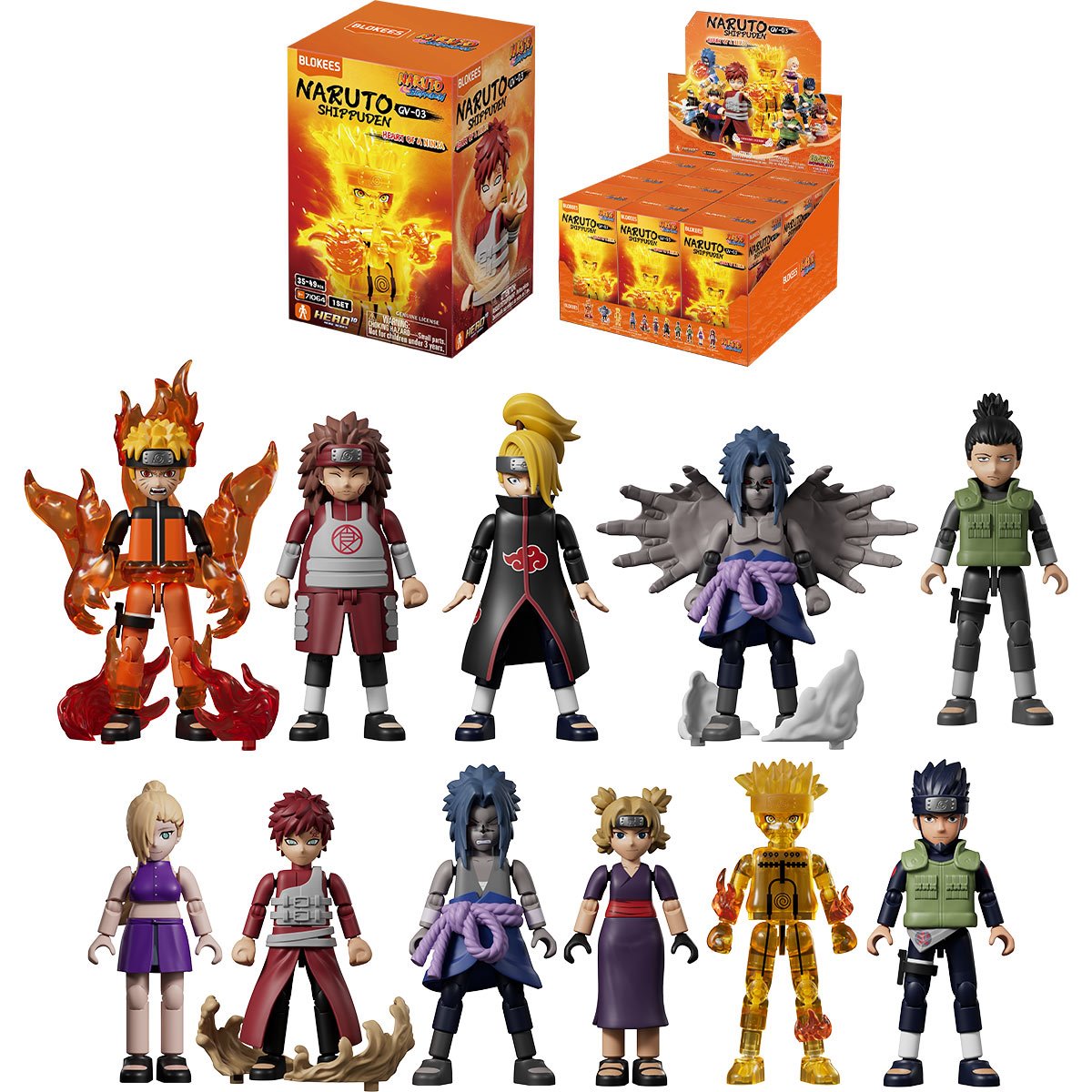 Naruto Shippuden Galaxy Version 03 Heart of a Ninja Mini Model Kit Display Box of 9