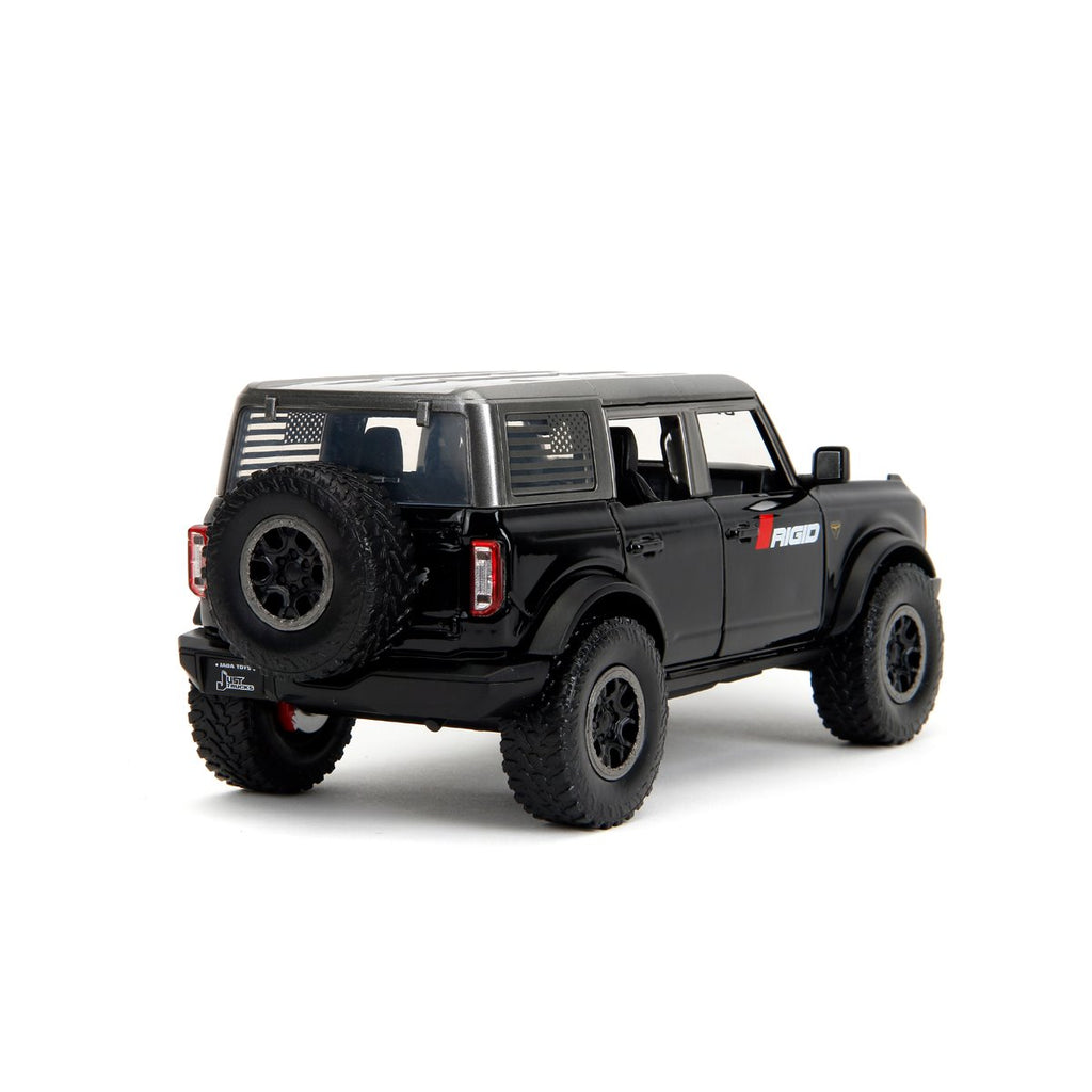 Just Trucks 2021 Ford Bronco 1:24 Scale Die-Cast Metal Vehicle with Tire Rack