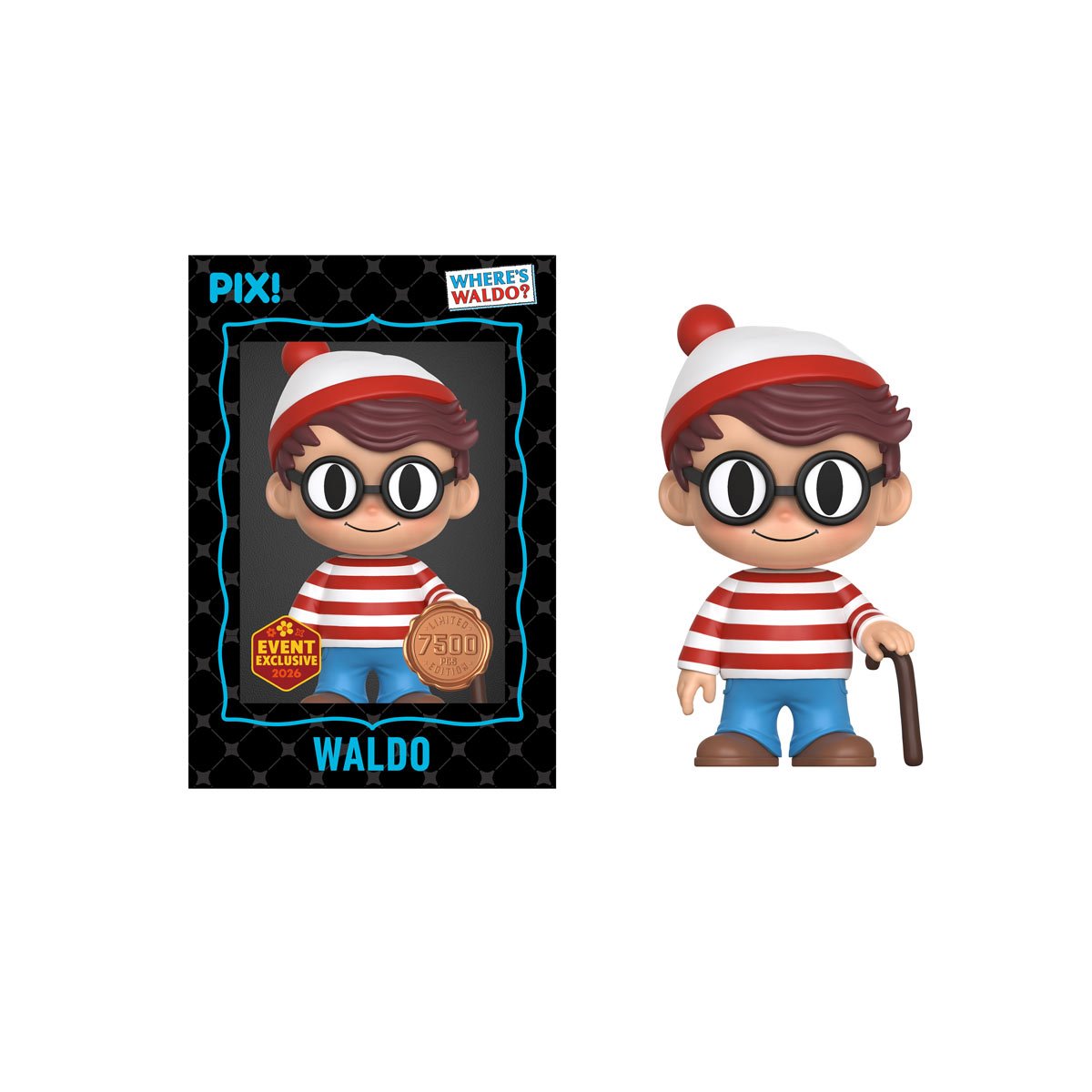 Where's Waldo Waldo with Cane Pix! Vinyl Figure - 2026 Convention Exclusive