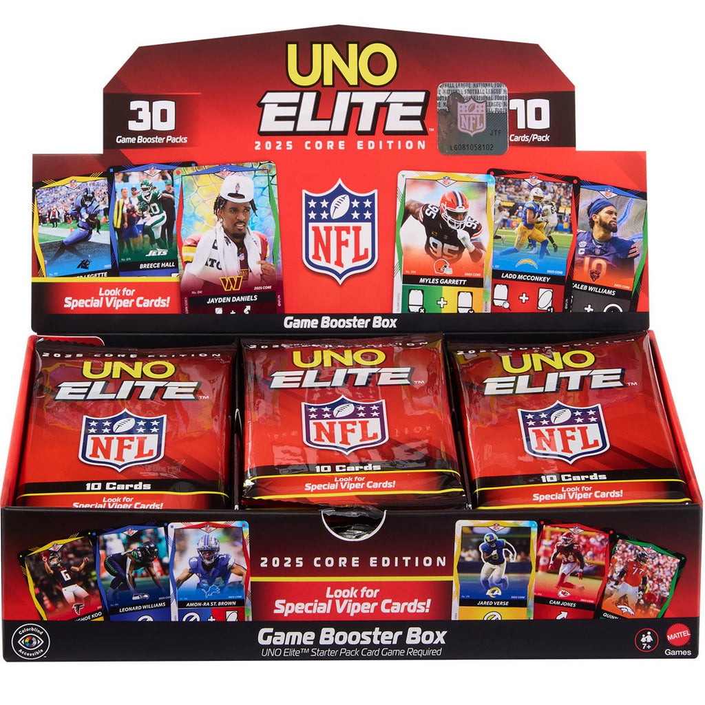 UNO Elite NFL 2025 Core Edition Game Booster Box Set