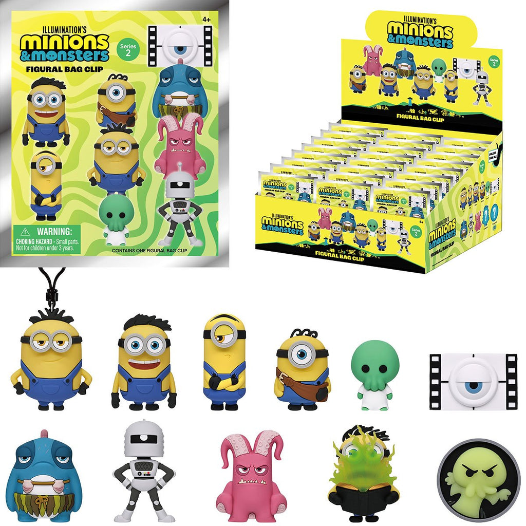 Minions & Monsters Series 2 3D Foam Bag Clip Random 6-Pack