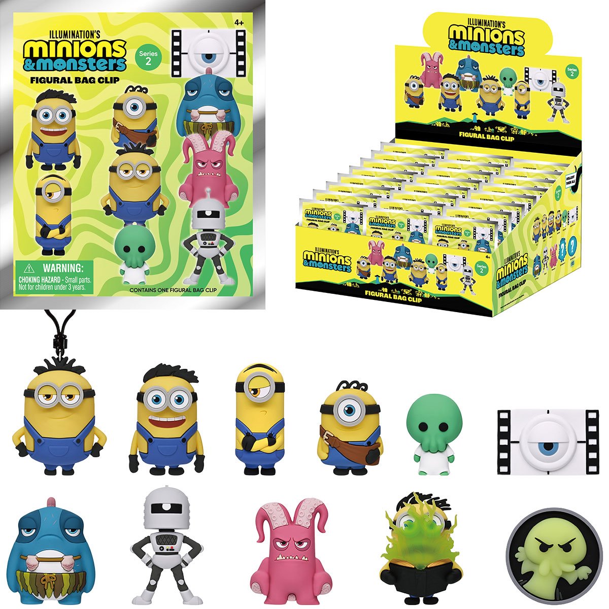 Minions & Monsters Series 2 3D Foam Bag Clip Random 6-Pack