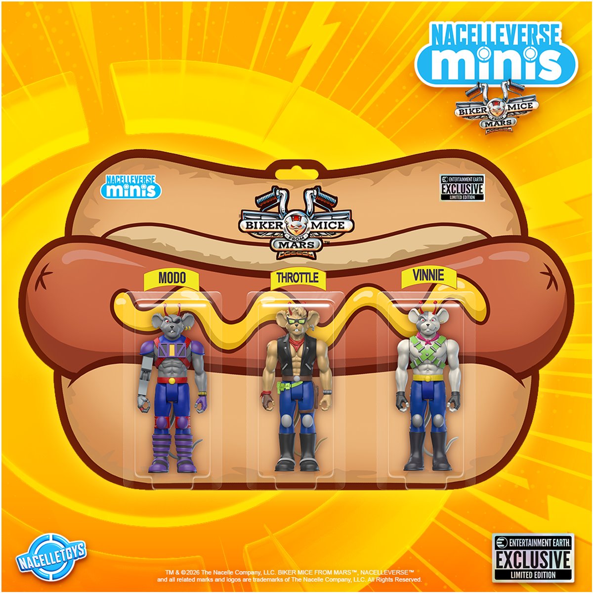 Biker Mice From Mars 3 3/4-Inch Action Figure 3-Pack - Entertainment Earth Exclusive