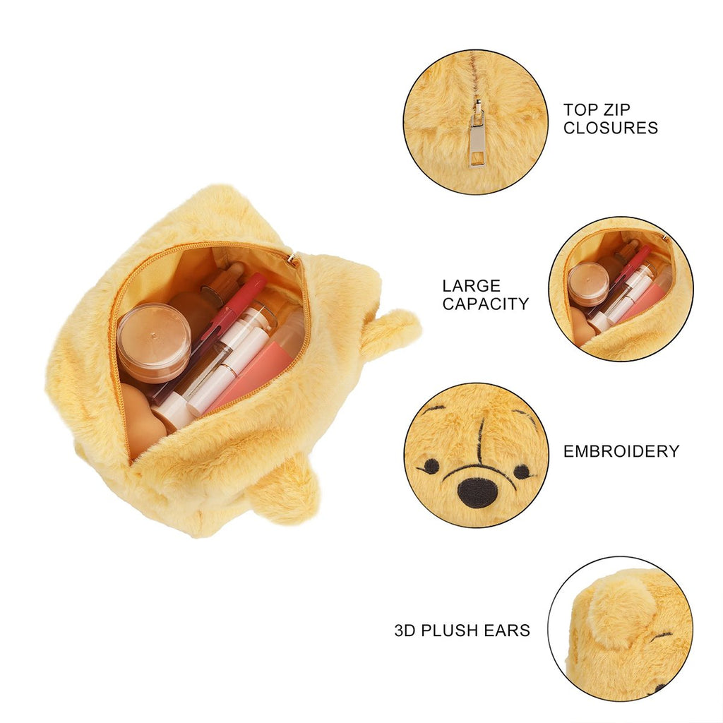Winnie the Pooh Faux Fur Cosmetic Bag