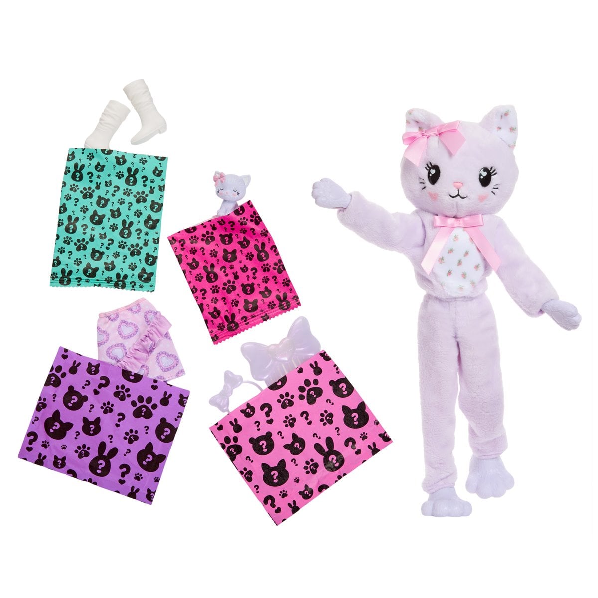 Care Bears Barbie Cutie Reveal Purple Kitten Doll