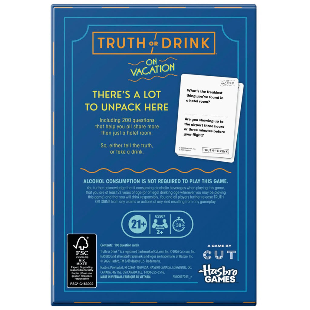 Truth or Drink: On Vacation Game