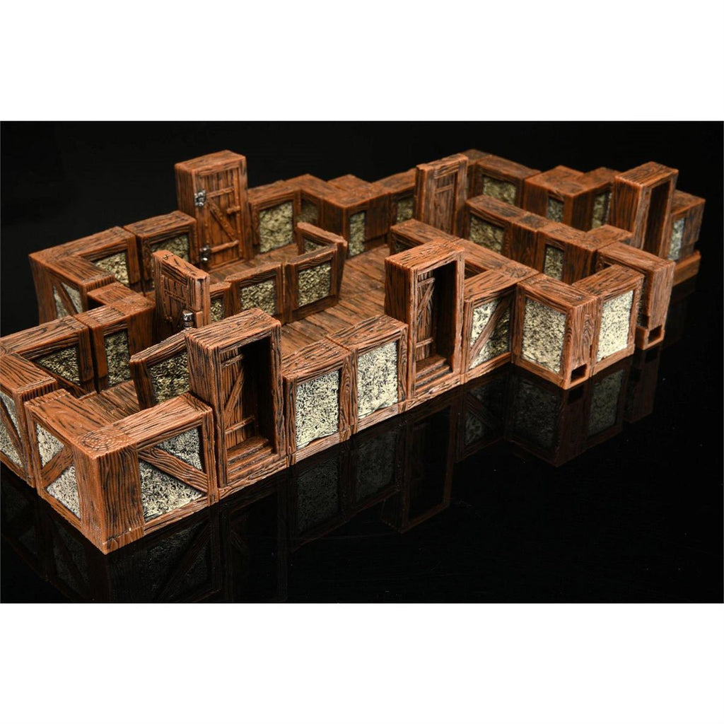 WarLock Tiles Expansion Pack 1-Inch Town and Village Straight Walls Accessory Pack