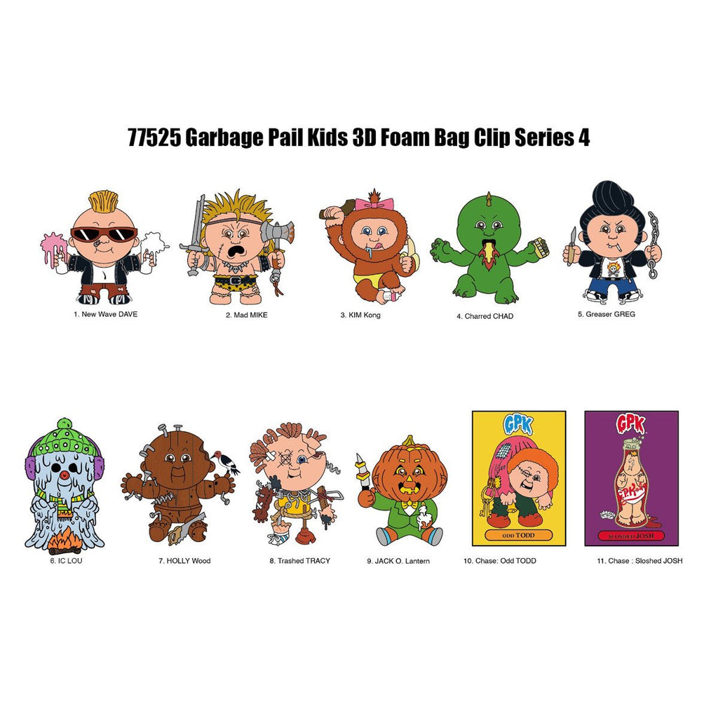 Garbage Pail Kids Series 4 3D Foam Bag Clip Display Case of 24