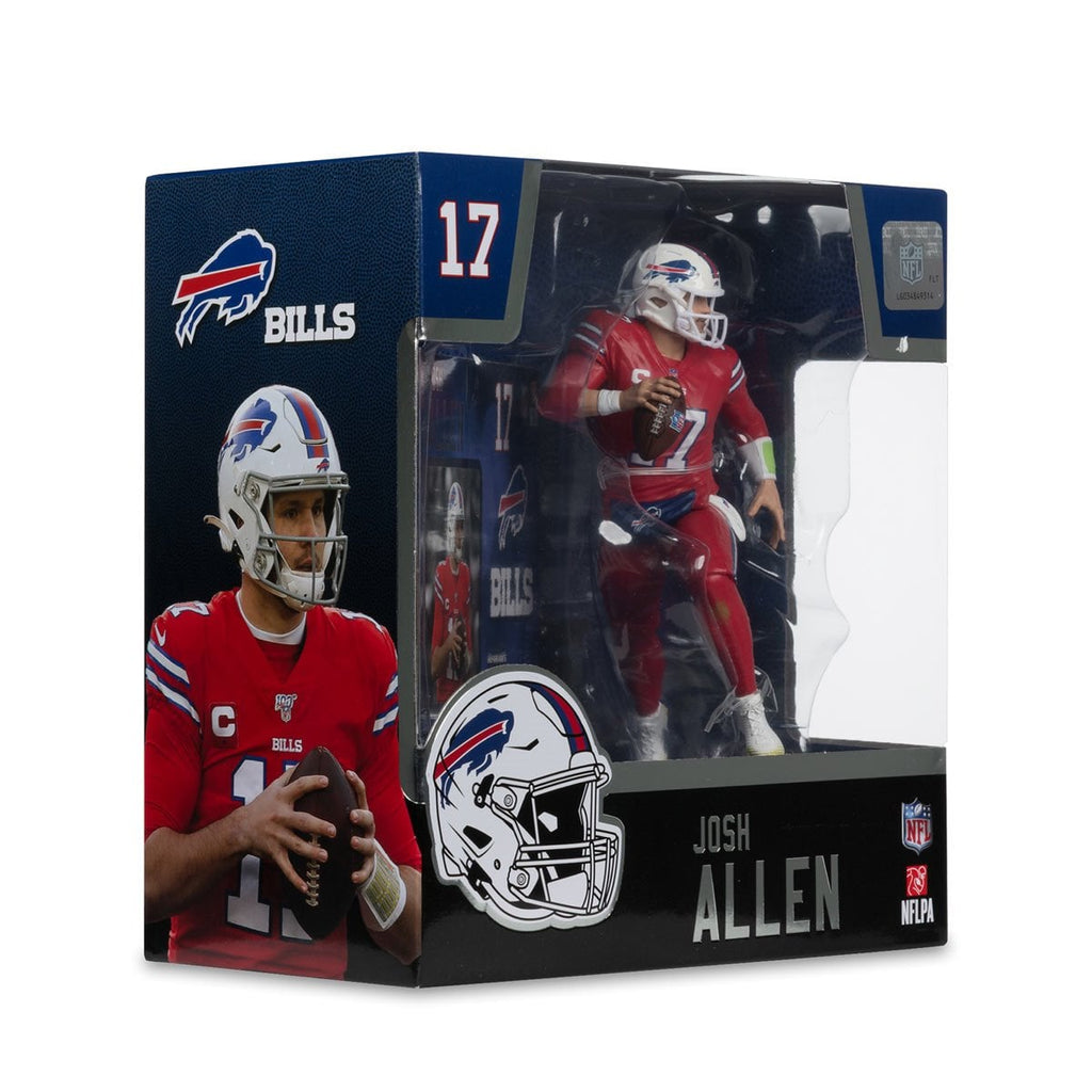 NFL SportsPicks 2025 Buffalo Bills Josh Allen Red Color Rush Jersey 7-Inch Posed Figure