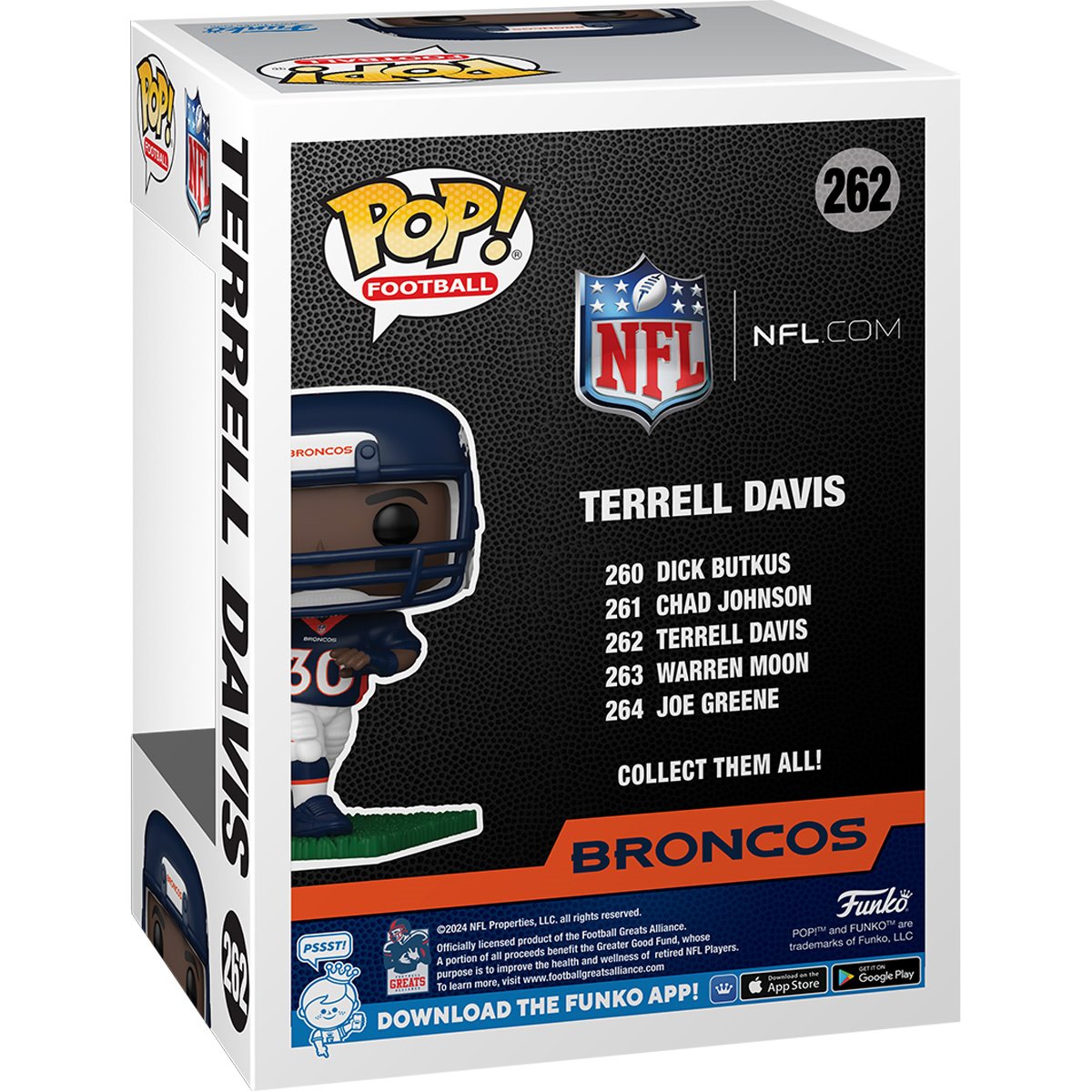 NFL Legends Broncos Terrell Davis Funko Pop! Vinyl Figure #262