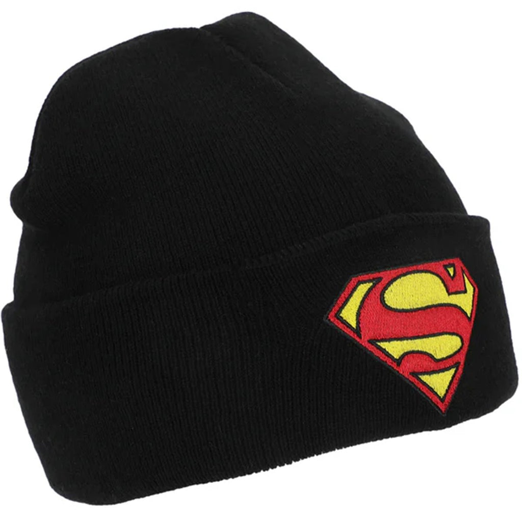 Superman Logo Embroidered Knit Cuff Beanie