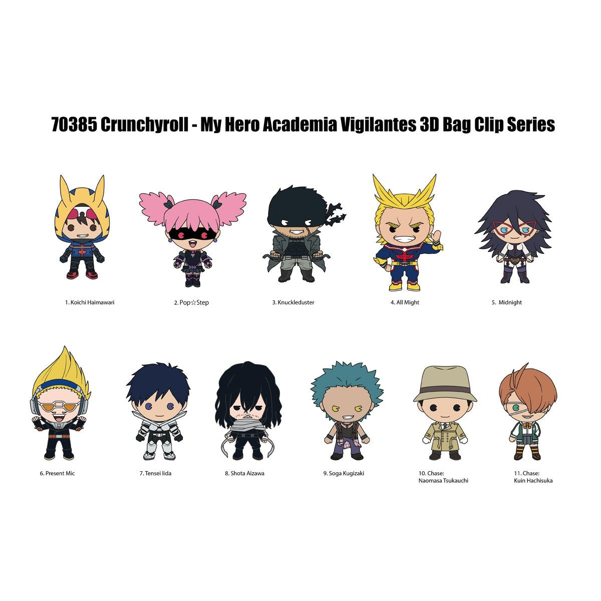 My Hero Academia Vigilantes 3D Foam Bag Clip Random 6-Pack