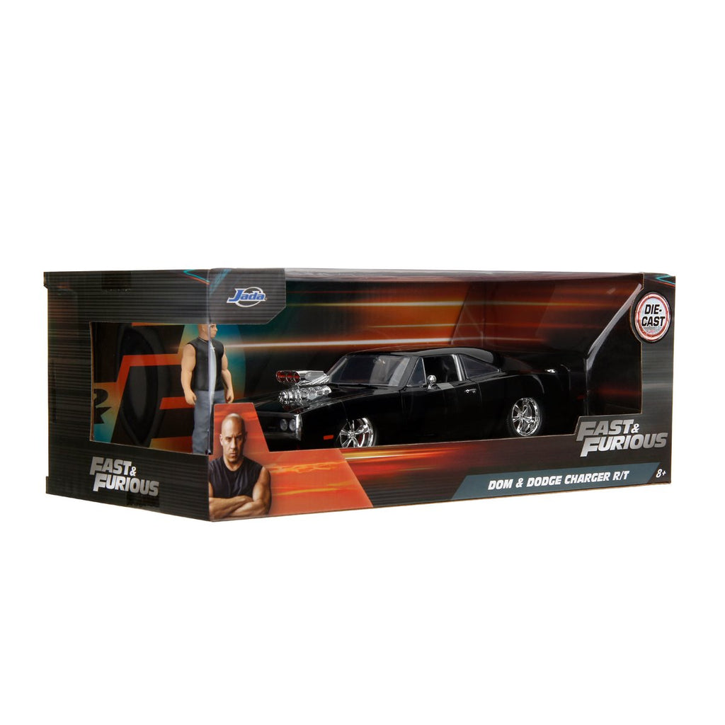 Hollywood Rides Fast and the Furious Dodge Charger R/T 1:24 Scale Die-Cast Metal Vehicle with Dom Figure