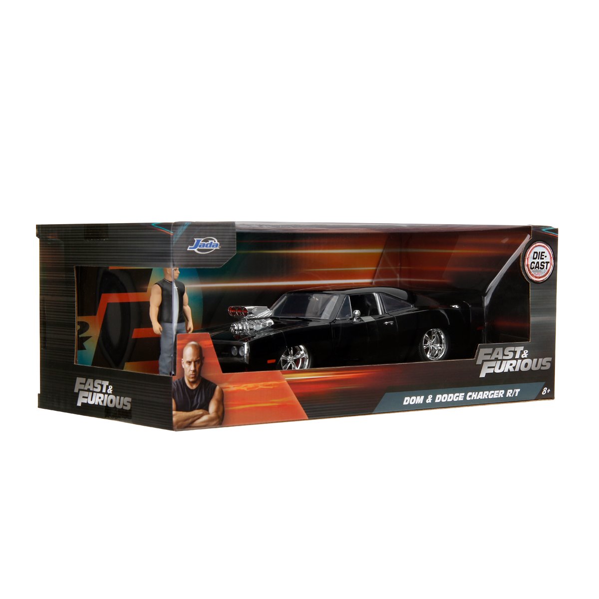 Hollywood Rides Fast and the Furious Dodge Charger R/T 1:24 Scale Die-Cast Metal Vehicle with Dom Figure