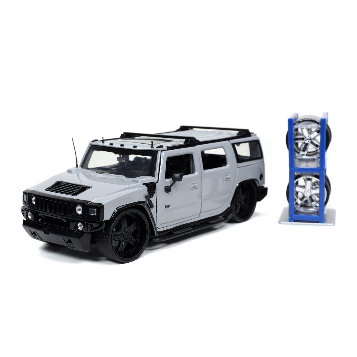 Just Trucks 2003 Hummer H2 1:24 Scale Die-Cast Metal Vehicle with Tire Rack