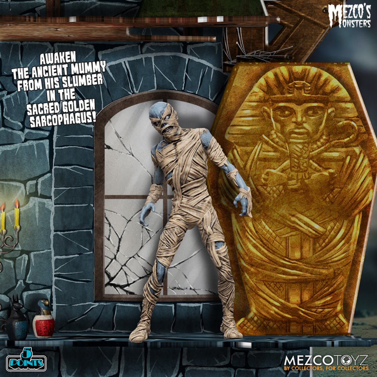 Mezco's Monsters Tower of Fear 5 Points Action Figures Deluxe Playset